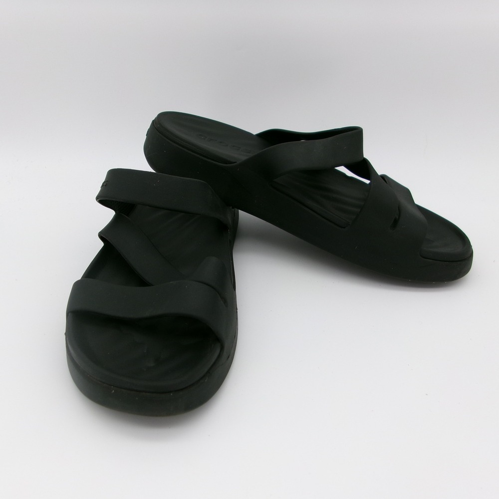 Crocs Brooklyn Low Wedge Black Multi Strap Sandals Womens Size 7 206453-060